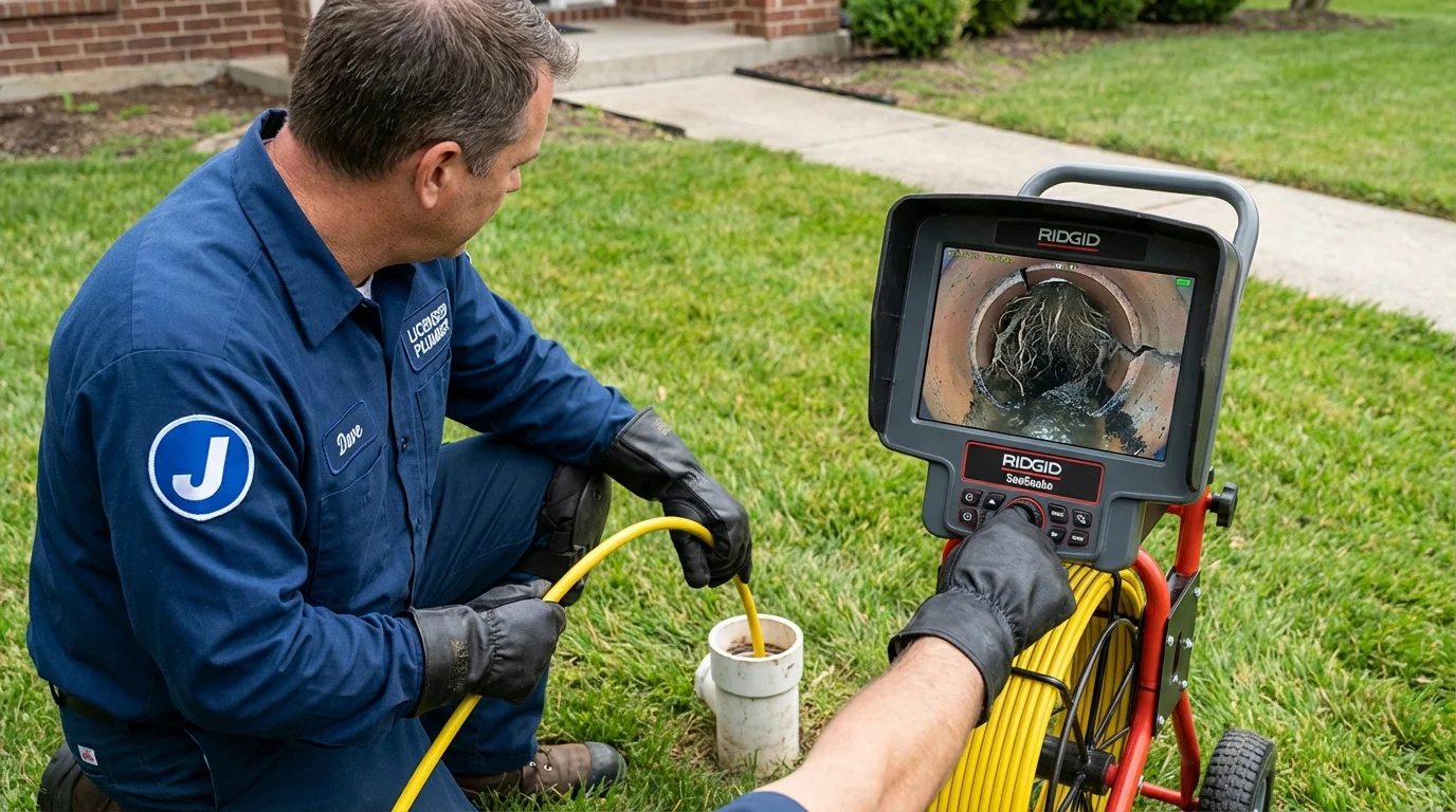 Sewer camera inspection being performed by Johns Plumbing LLC in Flowood